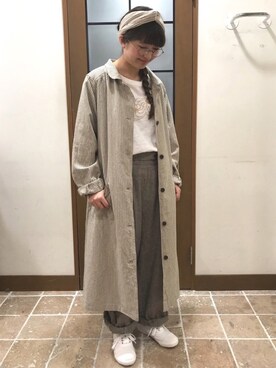 「サマンサモスモス」｜「アイテム（チェスターコート）」を使った、satomiさん（レディース・152cm）の春コーディネート