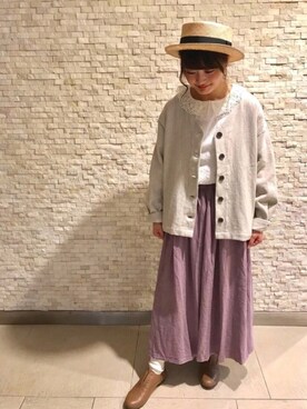 「サマンサモスモス」｜「アイテム（スリッポン）」を使った、satomiさん（レディース・152cm）の春コーディネート
