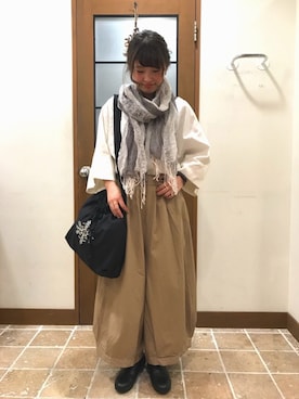 「サマンサモスモス」｜「アイテム（スリッポン）」を使った、satomiさん（レディース・152cm）の春コーディネート