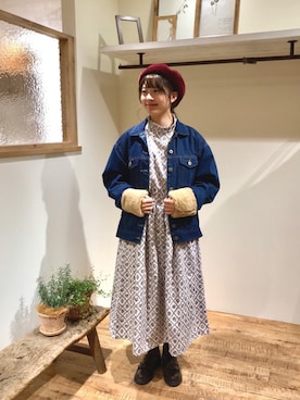 「ehka sopo（エヘカソポ）のアイテム（デニムジャケット）」を使った、satomiさん（レディース・152cm）の秋コーディネート