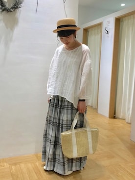 「サマンサモスモス」｜「アイテム（スリッポン）」を使った、satomiさん（レディース・152cm）の春コーディネート