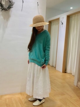 「サマンサモスモス」｜「アイテム（スリッポン）」を使った、satomiさん（レディース・152cm）の春コーディネート