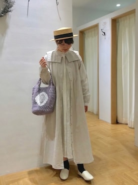 「サマンサモスモス」｜「アイテム（スリッポン）」を使った、satomiさん（レディース・152cm）の春コーディネート