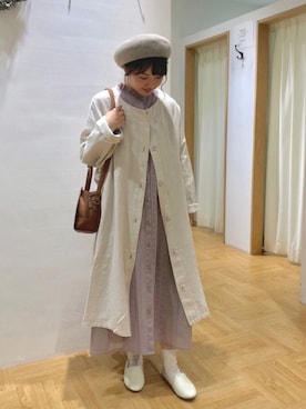 「ラベンダー」｜「アイテム（スリッポン）」を使った、satomiさん（レディース・152cm）の春コーディネート