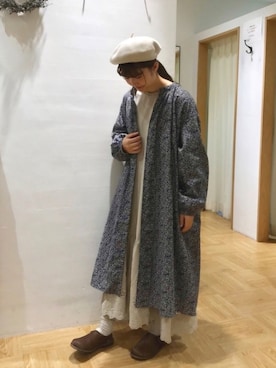 「スカラップ」｜「アイテム（ハンチング/ベレー帽）」を使った、satomiさん（レディース・152cm）の夏コーディネート