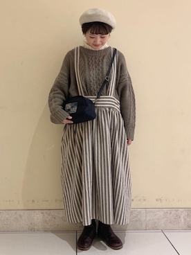 「TSUHARU by Samansa Mos2（ツハルバイサマンサモスモス）のアイテム（ハンチング/ベレー帽）」を使った、satomiさん（レディース・152cm）の秋コーディネート