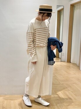 「マリン」｜「アイテム（デニムジャケット）」を使った、satomiさん（レディース・152cm）の冬コーディネート