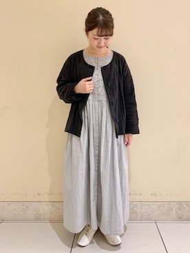 「TSUHARU by Samansa Mos2（ツハルバイサマンサモスモス）のアイテム（ノーカラージャケット）」を使った、satomiさん（レディース・152cm）の冬コーディネート