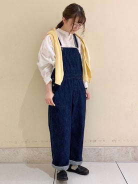 「アイテム（オールインワン・サロペット）」を使った、satomiさん（レディース・152cm）の春コーディネート