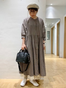 「TSUHARU by Samansa Mos2（ツハルバイサマンサモスモス）のアイテム（帽子）」を使った、satomiさん（レディース・152cm）の夏コーディネート