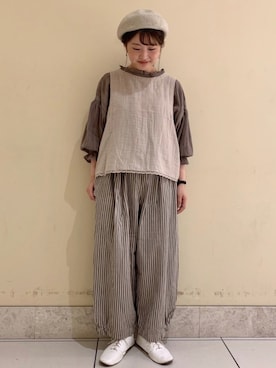 「TSUHARU by Samansa Mos2（ツハルバイサマンサモスモス）のアイテム（帽子）」を使った、satomiさん（レディース・152cm）の夏コーディネート