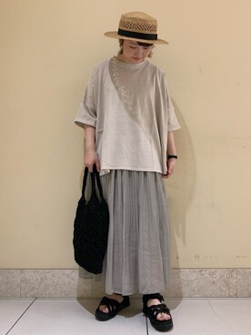 「ドット柄スカート」｜satomiさん（レディース・152cm）の春コーディネート