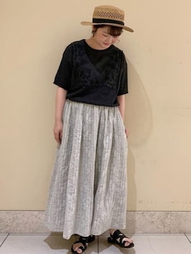 「TSUHARU by Samansa Mos2（ツハルバイサマンサモスモス）のアイテム（タンクトップ）」を使った、satomiさん（レディース・152cm）の春コーディネート