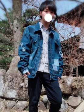 「MinoriTY（マイノリティ）のアイテム（デニムジャケット）」を使った、Mひろさん（メンズ・166cm）の春コーディネート