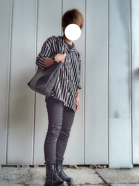 「アイテム（バングル/リストバンド）」を使った、Mひろさん（メンズ・166cm・20代）の秋コーディネート