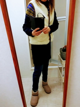 「BEARPAW（ベアパウ）のアイテム」を使った、ribenjicyanさん（レディース・156cm）の冬コーディネート