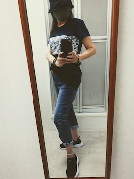 「HEAD（ヘッド）のアイテム」を使った、ribenjicyanさん（レディース・157cm）の夏コーディネート