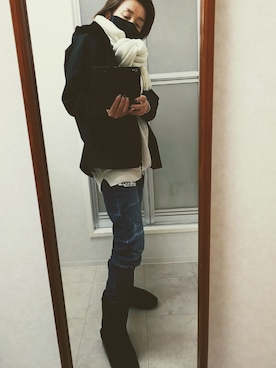 「BEARPAW（ベアパウ）のアイテム」を使った、ribenjicyanさん（レディース・157cm）の秋コーディネート