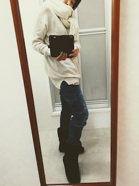 「BEARPAW（ベアパウ）のアイテム」を使った、ribenjicyanさん（レディース・157cm）の秋コーディネート