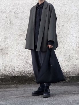 「BASISBROEK（バシスブルック）のアイテム（テーラードジャケット）」を使った、0kinaさん（メンズ・183cm）の秋コーディネート