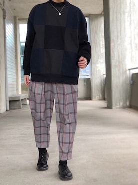 「LAD MUSICIAN（ラッドミュージシャン）のアイテム（アクセサリー）」を使った、0kinaさん（メンズ・183cm）の冬コーディネート