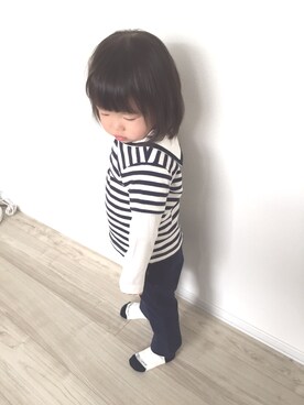 「KUMIKYOKU sis（クミキョクシス）のアイテム（Tシャツ/カットソー、その他）」を使った、as.maaaさん（キッズ）の春コーディネート