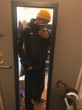 「XLARGE（エクストララージ）のアイテム（MA-1）」を使った、りょうちんさん（メンズ・173cm）の冬コーディネート