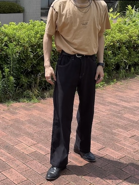 「DAIRIKU（ダイリク）のアイテム（スラックス）」を使った、koshoさん（メンズ・164cm）の夏コーディネート