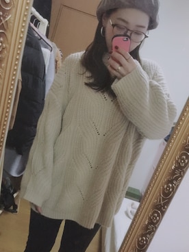 「Another Edition（アナザーエディション）のアイテム（ハンチング/ベレー帽）」を使った、mさん（レディース・153cm）の冬コーディネート