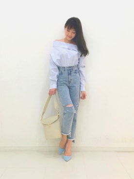 「DRWCYS（ドロシーズ）のアイテム（パンプス）」を使った、はらだゆかさん（レディース・160cm）の春コーディネート