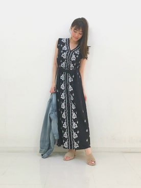 「DRWCYS（ドロシーズ）のアイテム（デニムジャケット）」を使った、はらだゆかさん（レディース・160cm）の春コーディネート