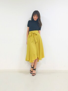 「DRWCYS（ドロシーズ）のアイテム（サンダル）」を使った、はらだゆかさん（レディース・160cm）の春コーディネート