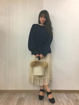 「DRWCYS（ドロシーズ）のアイテム（シューズ）」を使った、はらだゆかさん（レディース・160cm）の冬コーディネート