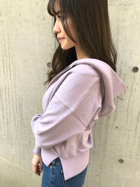 「DRWCYS（ドロシーズ）のアイテム（パーカー）」を使った、はらだゆかさん（レディース・160cm）の春コーディネート
