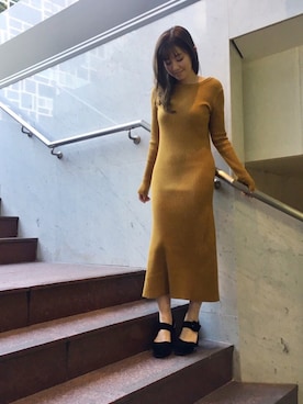 「DRWCYS（ドロシーズ）のアイテム」を使った、はらだゆかさん（レディース・160cm）の秋コーディネート