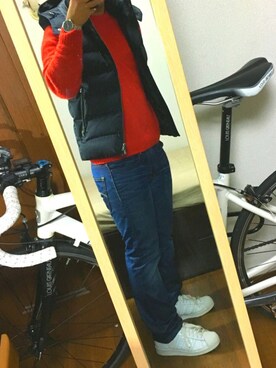 「EDIFICE（エディフィス）のアイテム（ダウンベスト）」を使った、REIYA.さん（メンズ・165cm）の冬コーディネート