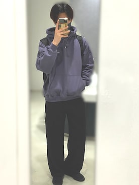 「Adoon plain（アドーンプレーン）のアイテム（カーゴパンツ）」を使った、TOMAさん（メンズ・176cm）の春コーディネート