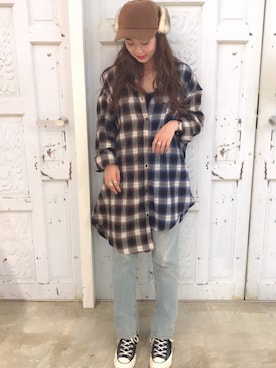 「WEGO（ウィゴー）のアイテム（キャップ）」を使った、ともちんさん（レディース・156cm）の秋コーディネート