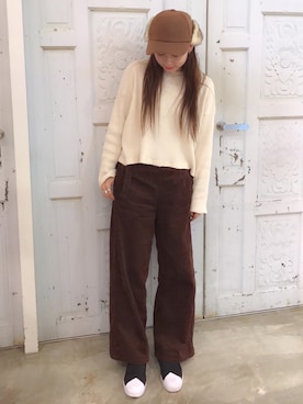 「WEGO（ウィゴー）のアイテム（キャップ）」を使った、ともちんさん（レディース・156cm）の秋コーディネート