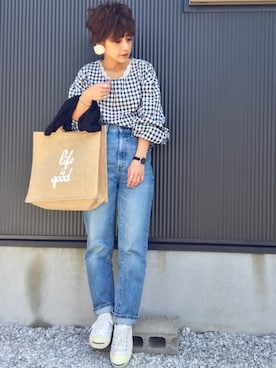 「CONVERSE（コンバース）のCONVERSE コンバース ジャック パーセル / JACK PURCEL（スニーカー）」を使った、ayumiさん（レディース・154cm）の春コーディネート