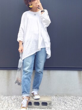 「Aco Design（アコデザイン）のアイテム」を使った、ayumiさん（レディース・154cm）の春コーディネート