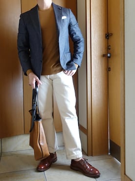 「LARDINI（ラルディーニ）のアイテム（テーラードジャケット）」を使った、Mañoritoさん（メンズ・170cm）の春コーディネート