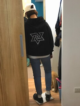 「wip（ウィップ）のアイテム（パーカー）」を使った、ginnyさん（レディース・158cm）の冬コーディネート