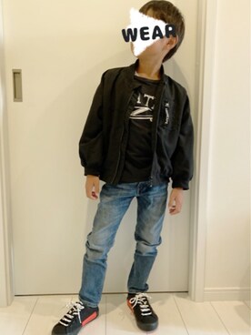 「ZARA KIDS」｜「アイテム（ブルゾン）」を使った、R3さん（キッズ・120cm）の秋コーディネート