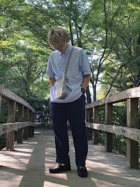 「由布院」｜yosuke87さん（メンズ・162cm）の夏コーディネート