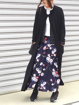 「LE CIEL BLEU（ルシェルブルー）のアイテム」を使った、岩谷 英里子さん（レディース・169cm）の冬コーディネート