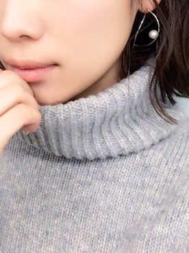 「pinon（ピノン）のアイテム」を使った、岩谷 英里子さん（レディース・169cm）の冬コーディネート