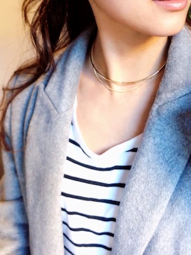 「pinon（ピノン）のアイテム（アクセサリー）」を使った、岩谷 英里子さん（レディース・169cm）の春コーディネート