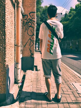 「CLOT（クロット）のアイテム（パンツ）」を使った、AustinGuさん（メンズ・180cm）の春コーディネート