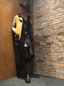 「NO ID.（ノーアイディ）のアイテム（MA-1）」を使った、NO ID.仙台フォーラス店さん（メンズ・182cm）の冬コーディネート